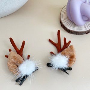 Christmas Deer Horn Hair Clips